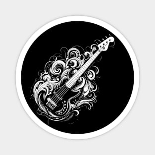 Artistic Bass Guitar Design Magnet